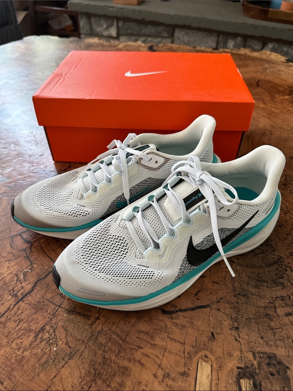 Nike Kids White Teal Black Running Sneakers